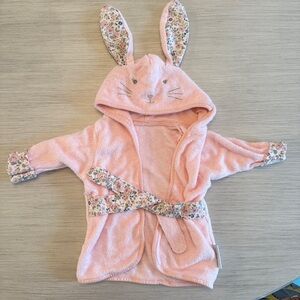 Mon Ami Pink Bunny Hooded Kids Bathrobe nwot